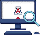 University of Arizona logo on desktop monitor